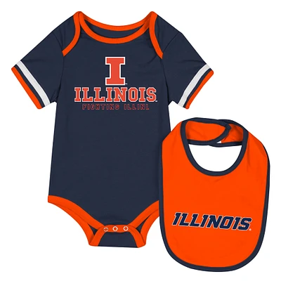 Newborn & Infant Colosseum Navy Illinois Fighting Illini Bodysuit Bib Set