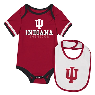 Newborn & Infant Colosseum Crimson Indiana Hoosiers Bodysuit Bib Set