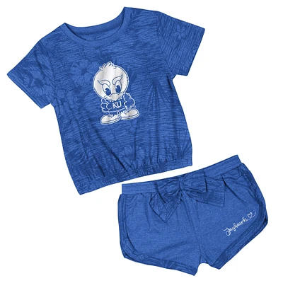 Toddler Colosseum Royal Kansas Jayhawks Fern T-Shirt and Shorts Set