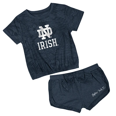 Toddler Colosseum Navy Notre Dame Fighting Irish Fern T-Shirt and Shorts Set