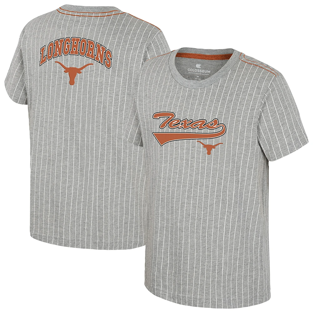 Youth Colosseum Heather Gray Texas Longhorns Airball Baseball T-Shirt