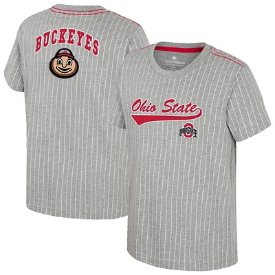 Youth Colosseum Heather Gray Ohio State Buckeyes Airball Baseball T-Shirt