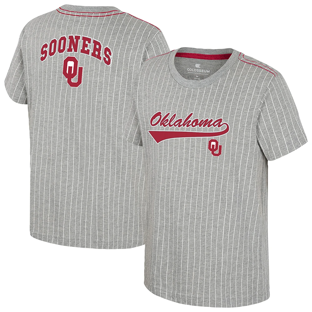 Youth Colosseum Heather Gray Oklahoma Sooners Airball Baseball T-Shirt