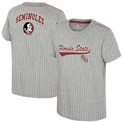 Youth Colosseum Heather Gray Florida State Seminoles Airball Baseball T-Shirt