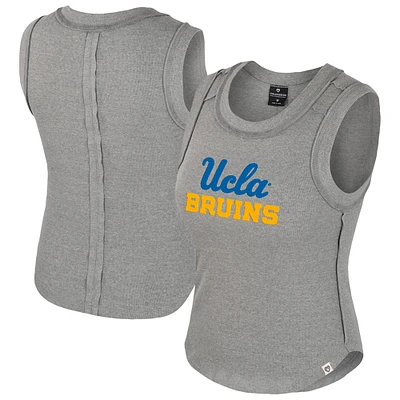 Women's Colosseum Heather Gray UCLA Bruins Beach You Ribbed Tri-Blend Tank Top