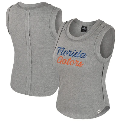 Women's Colosseum Heather Gray Florida Gators Beach You Ribbed Tri-Blend Tank Top