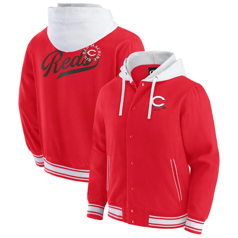 Men's Darius Rucker Collection by Fanatics Red Cincinnati Reds Full-Snap Hooded Jacket