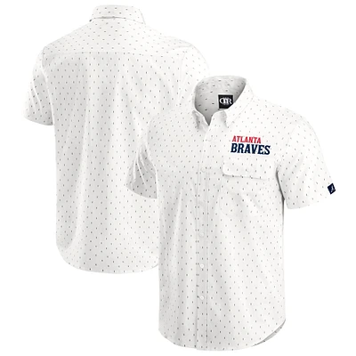 Men's Darius Rucker Collection by Fanatics Cream Atlanta Braves Printed Button-Down Shirt