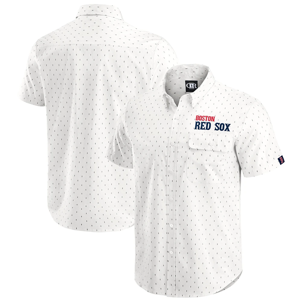 Men's Darius Rucker Collection by Fanatics Cream Boston Red Sox Printed Button-Down Shirt
