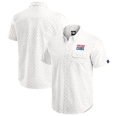 Men's Darius Rucker Collection by Fanatics Cream Chicago Cubs Printed Button-Down Shirt