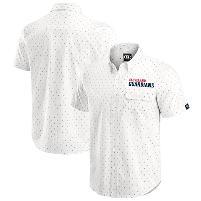 Men's Darius Rucker Collection by Fanatics Cream Cleveland Guardians Printed Button-Down Shirt