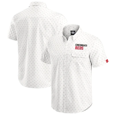 Men's Darius Rucker Collection by Fanatics Cream Cincinnati Reds Printed Button-Down Shirt