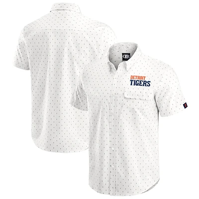 Men's Darius Rucker Collection by Fanatics Cream Detroit Tigers Printed Button-Down Shirt