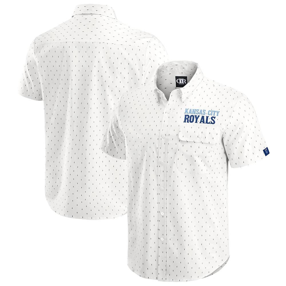 Men's Darius Rucker Collection by Fanatics Cream Kansas City Royals Printed Button-Down Shirt