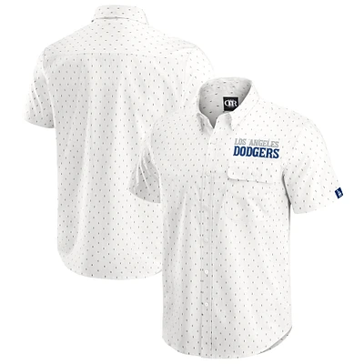 Men's Darius Rucker Collection by Fanatics Cream Los Angeles Dodgers Printed Button-Down Shirt