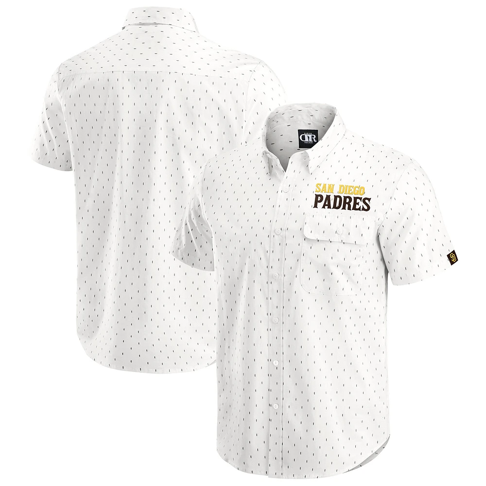 Men's Darius Rucker Collection by Fanatics Cream San Diego Padres Printed Button-Down Shirt