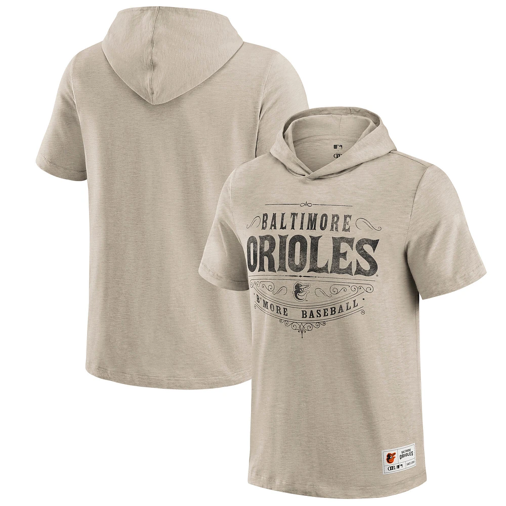 Men's Darius Rucker Collection by Fanatics Tan Baltimore Orioles Hooded T-Shirt