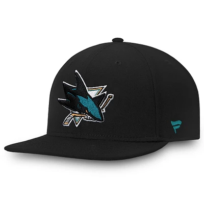 Men's Fanatics Black San Jose Sharks Core Fitted Hat