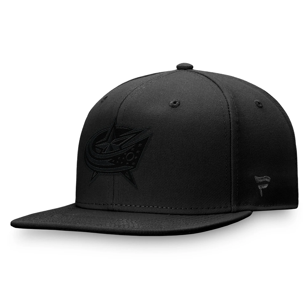Men's Fanatics Black Columbus Blue Jackets Tonal Fitted Hat