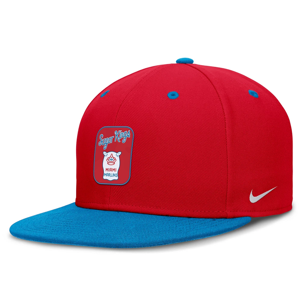 Men's Nike Red/Blue Miami Marlins City Connect Patch Performance Fitted Hat