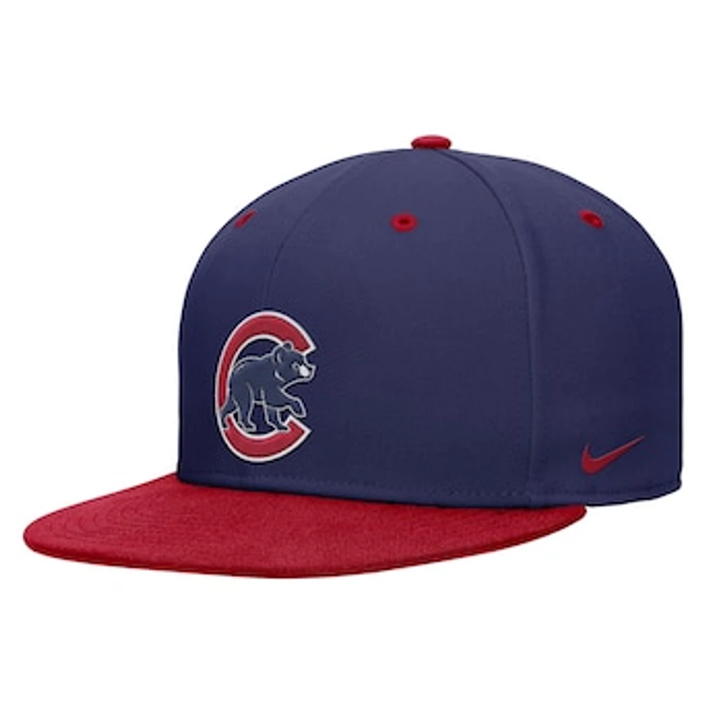 Men's Nike Blue/Red Chicago Cubs True Primetime Two-Tone Performance Fitted Hat
