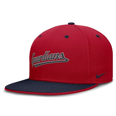 Men's Nike Red/Navy Cleveland Guardians True Primetime Two-Tone Performance Fitted Hat
