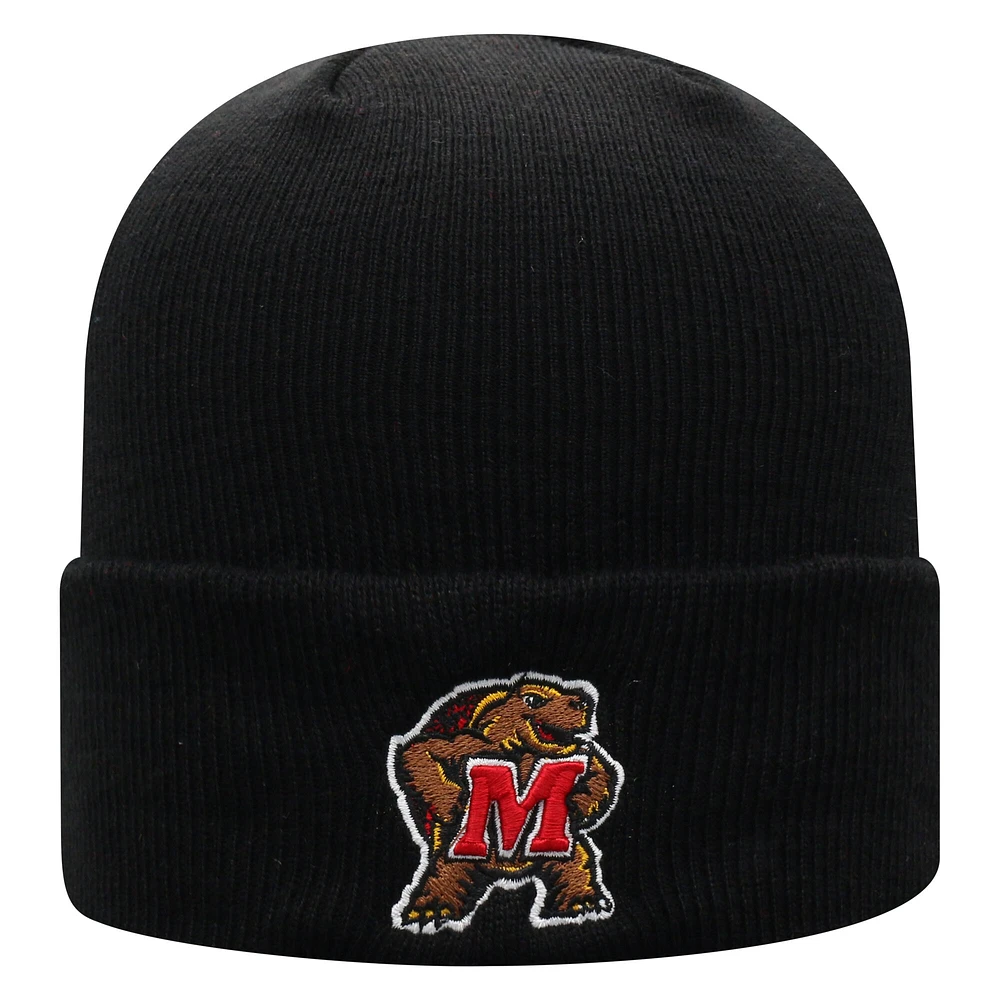 Youth Top of the World Black Maryland Terrapins Team Logo Cuffed Knit Hat