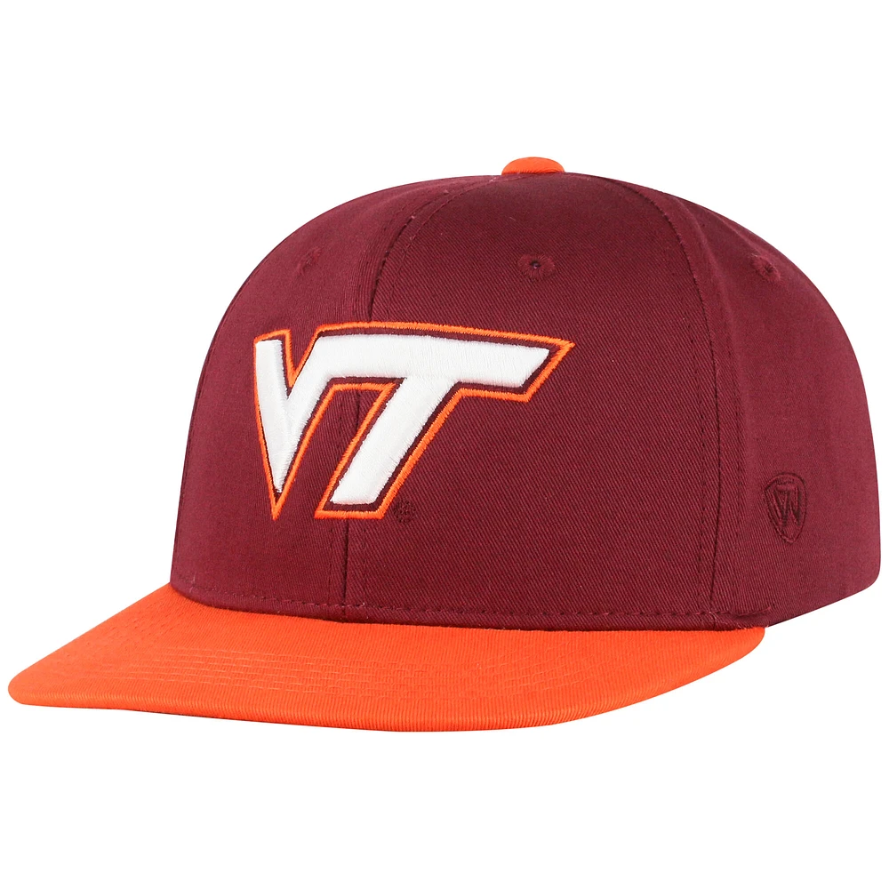 Youth Top of the World Maroon Virginia Tech Hokies Victory Maverick Snapback Hat