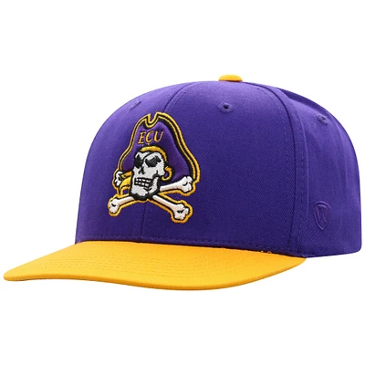 Youth Top of the World Purple ECU Pirates Victory Maverick Snapback Hat