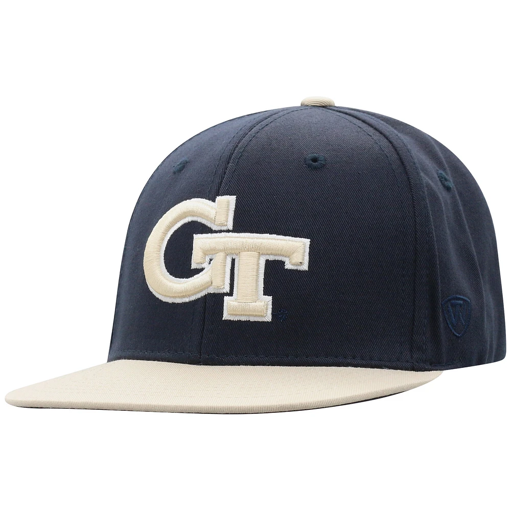 Youth Top of the World Navy Georgia Tech Yellow Jackets Victory Maverick Snapback Hat