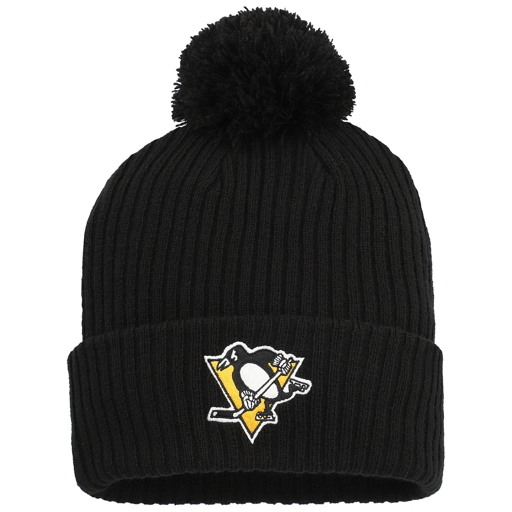 Men's Fanatics Black Pittsburgh Penguins Cuffed Knit Hat with Pom