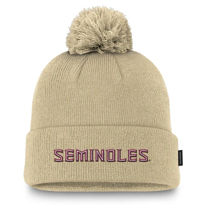 Men's Nike Gold Florida State Seminoles Peak Cuffed Knit Hat with Pom
