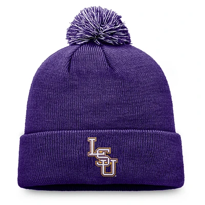 Men's Top of the World Purple LSU Tigers Team Logo Cuffed Knit Hat with Pom