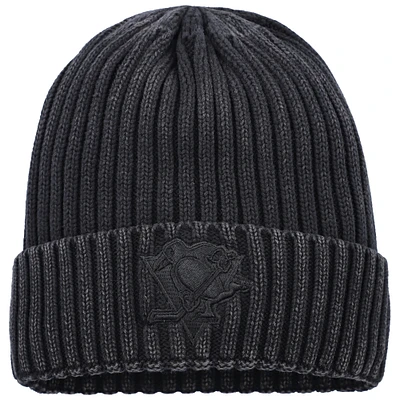 Men's Fanatics Black Pittsburgh Penguins Authentic Pro Road Cuffed Knit Hat