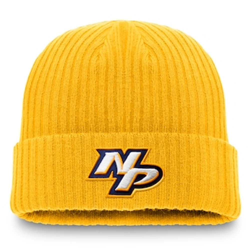 Men's Fanatics Gold Nashville Predators Component Cuffed Knit Hat