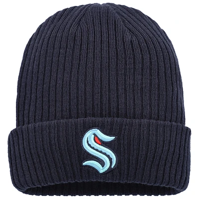 Men's Fanatics Deep Sea Blue Seattle Kraken Logo Cuffed Knit Hat