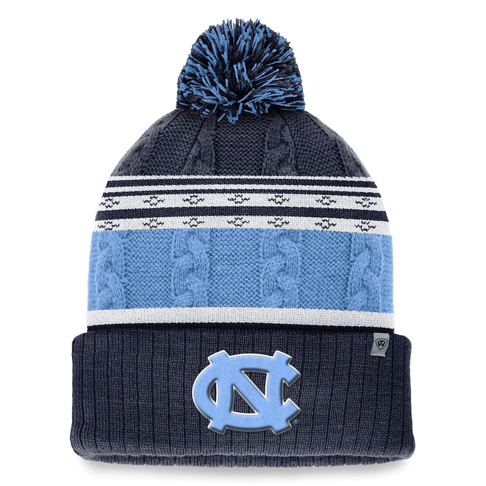 Men's Top of the World Carolina Blue North Carolina Tar Heels Altitude Cuffed Knit Hat with Pom