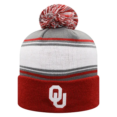 Men's Top of the World Crimson Oklahoma Sooners Ambient Cuffed Knit Hat with Pom