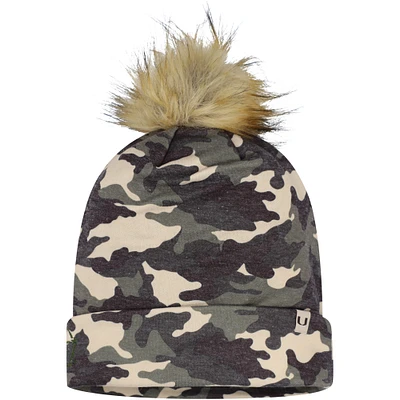 Men's Top of the World Camo Miami Hurricanes Operation Hat Trick Woven Cuffed Knit Hat with Pom