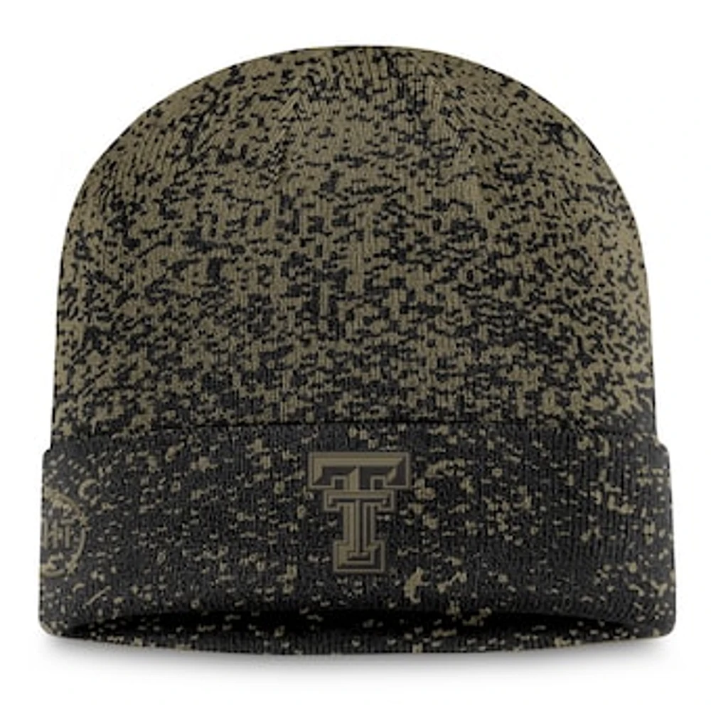 Men's Top of the World Olive/Black Texas Tech Red Raiders Cuffed Knit Two-Tone Hat