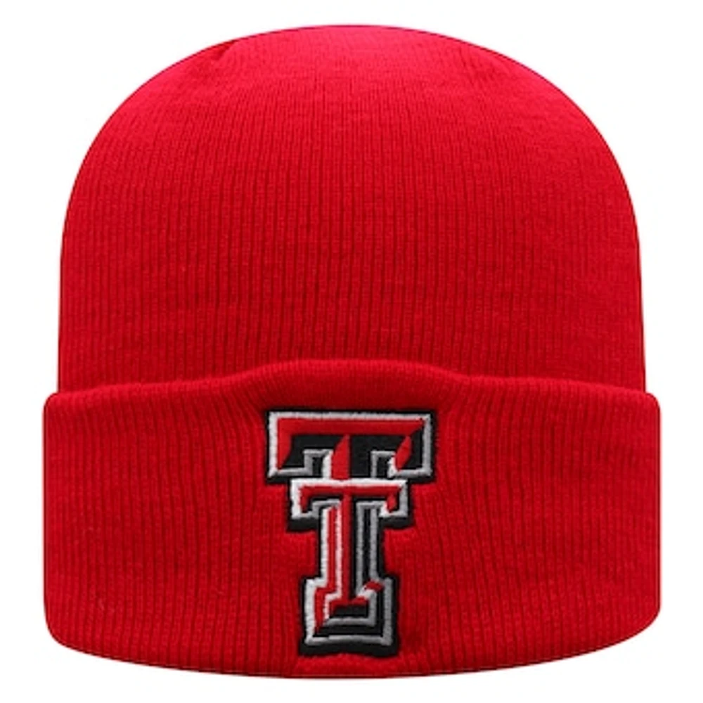 Men's Top of the World Red Texas Tech Red Raiders Logo Cuffed Knit Hat