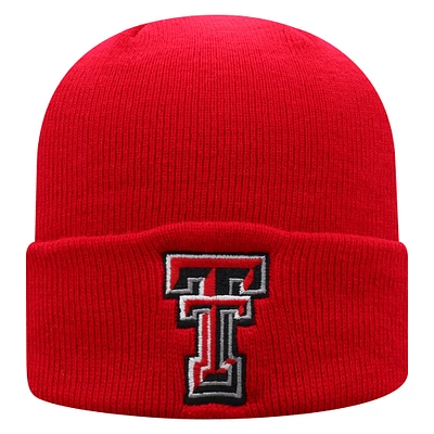 Men's Top of the World Red Texas Tech Red Raiders Logo Cuffed Knit Hat