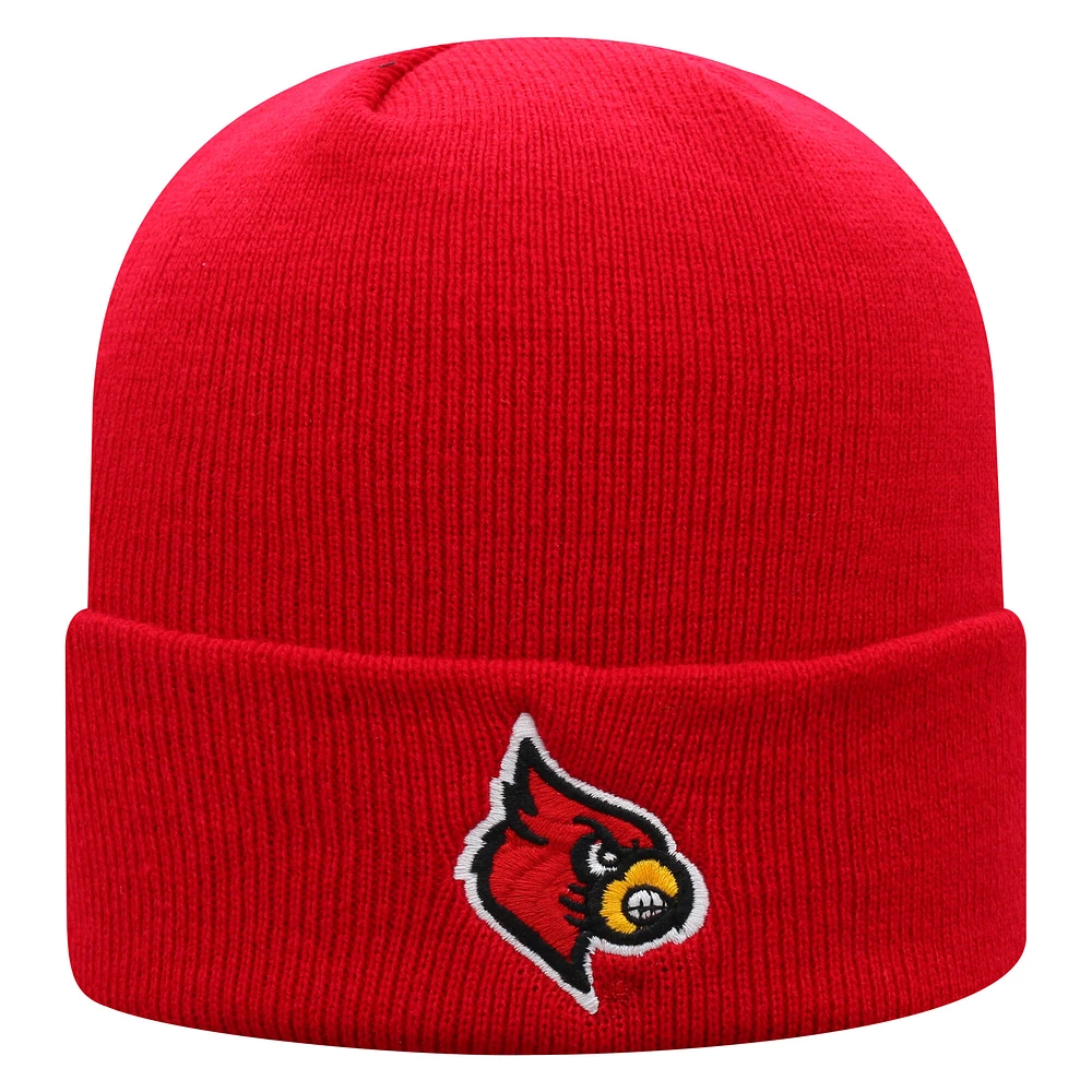 Men's Top of the World Red Louisville Cardinals Logo Cuffed Knit Hat