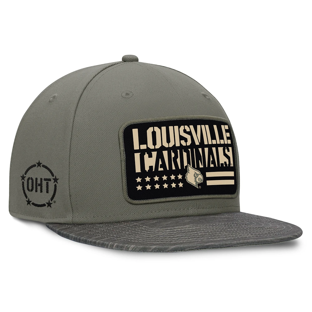 Men's Top of the World Green Louisville Cardinals OHT Rebel Snapback Hat
