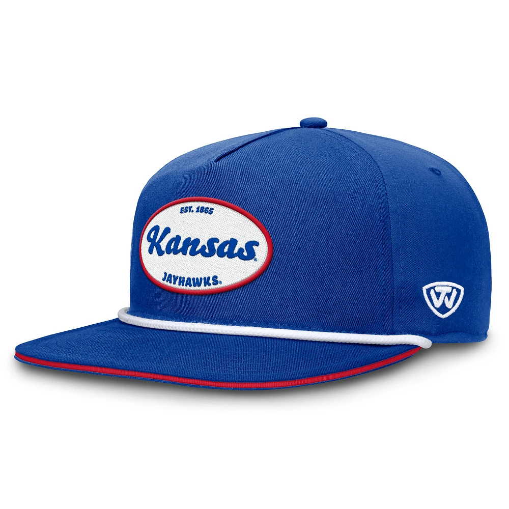 Men's Top of the World Royal Kansas Jayhawks Iron Golfer Adjustable Hat