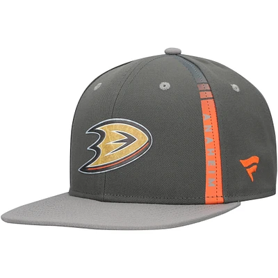 Men's Fanatics Charcoal Anaheim Ducks Authentic Pro Ice Snapback Hat