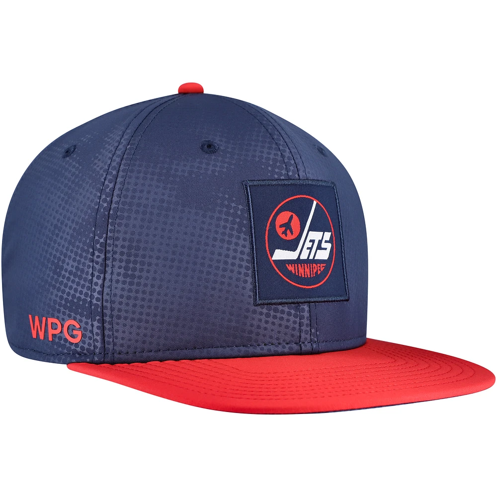 Men's Fanatics Navy/Red Winnipeg Jets Authentic Pro Rink Snapback Hat