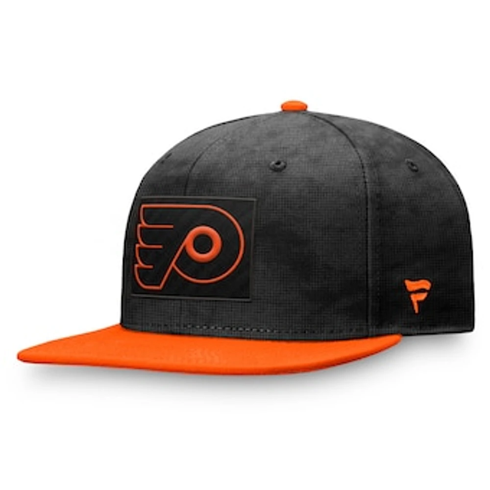 Men's Fanatics Black/Orange Philadelphia Flyers Authentic Pro Rink Snapback Hat