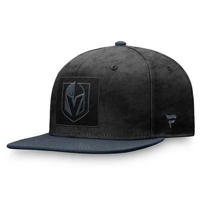 Men's Fanatics Black/Charcoal Vegas Golden Knights Authentic Pro Rink Snapback Hat