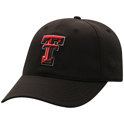 Men's Top of the World Black Texas Tech Red Raiders Victory Trainer Adjustable Hat